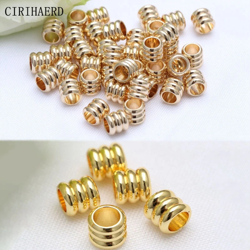 14K/18K Gold Plated Brass Big Hole Barrel Loose Beads DIY Jewelry Accessories Spacer Beads Beaded Materials Bulk Items Wholesale
14K/18K Gold Plated Brass Big Hole Barrel Loose Beads DIY Jewelry Accessories Spacer Beads Beaded Materials Bulk Items Wholesale