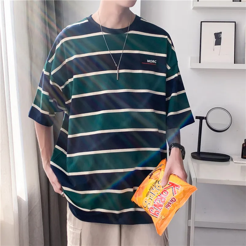 Retro Men Clothes Basic Stripe T-shirts Unisex Tees Grunge Oversized Japanese Style 2000s Y2k Couple Emo Streetwear Vintage Tops
Retro Men Clothes Basic Stripe T-shirts Unisex Tees Grunge Oversized Japanese Style 2000s Y2k Couple Emo Streetwear Vintage Tops