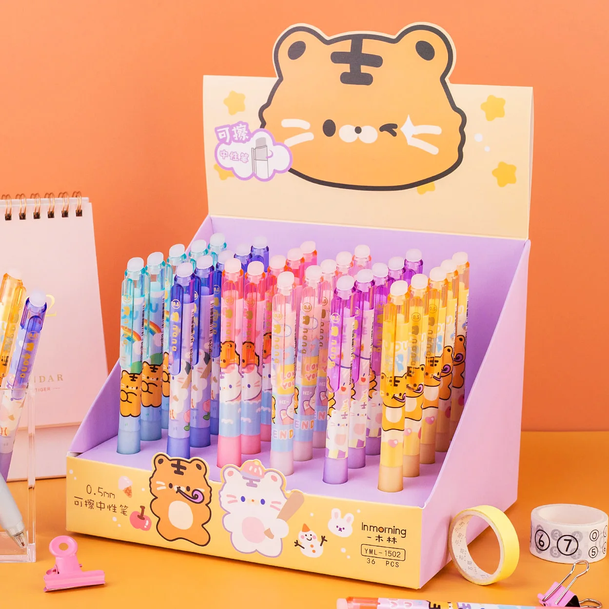 36 pcs/lot Kawaii Tiger Erasable Gel Pen For Writing Cute 0.5mm Blue Ink Pen Stationery Office School Supplies
36 pcs/lot Kawaii Tiger Erasable Gel Pen For Writing Cute 0.5mm Blue Ink Pen Stationery Office School Supplies
