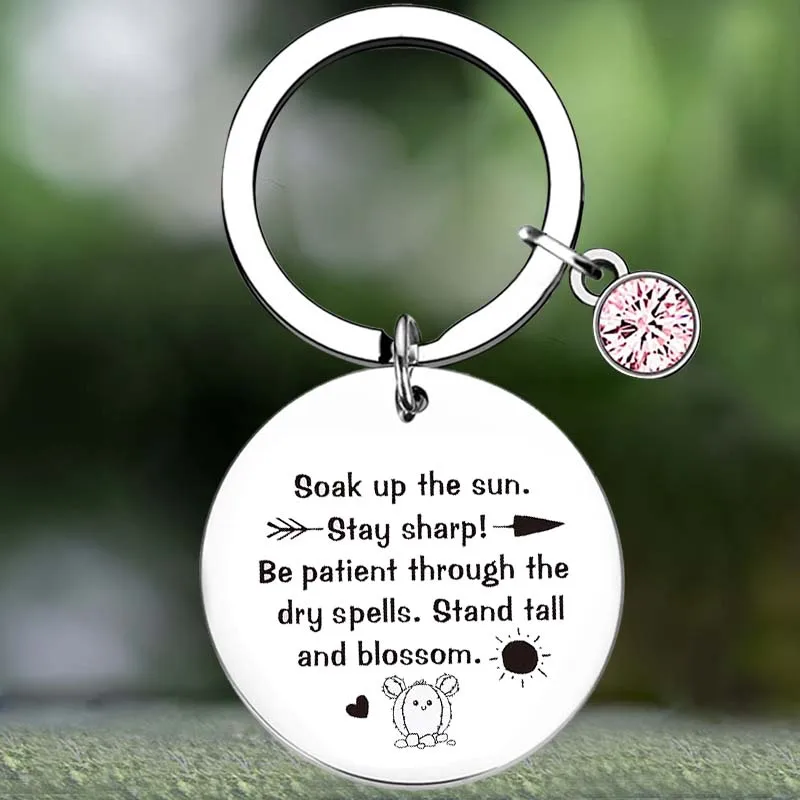 

Cute Cactus inspirational Gift Keychain best friend Birthday Key Chain Pendant Jewelry sister daughter chrismas gifts