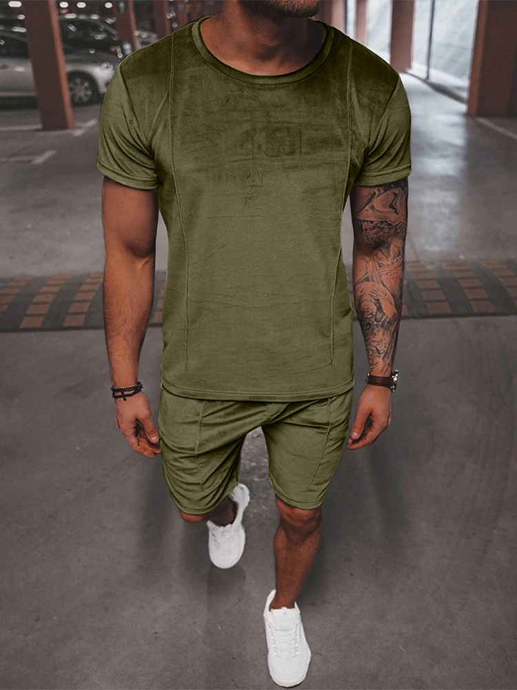 Mens 2022 Fashion Slim Tracksuit Summer Two Piece Set Men Casual Short Sleeve O Neck Tops Tees & Mid Waist Shorts Suits Outfit
Mens 2022 Fashion Slim Tracksuit Summer Two Piece Set Men Casual Short Sleeve O Neck Tops Tees & Mid Waist Shorts Suits Outfit