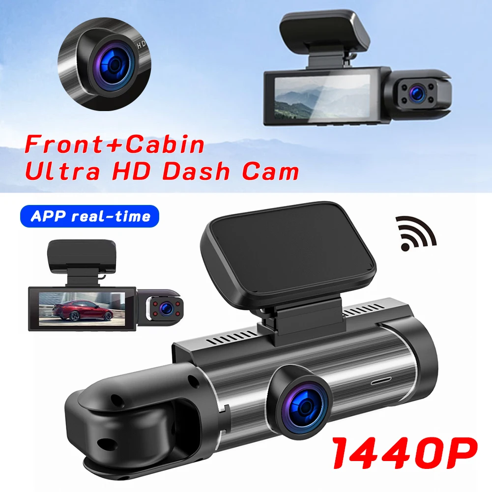 Автомобильный видеорегистратор Full HD 1440P, 4,3-дюймовый регистратор вождения, передняя внутренняя камера с ночным видением, широкоугольный G-сенсор, автомобильные аксессуары
Автомобильный видеорегистратор Full HD 1440P, 4,3-дюймовый регистратор вождения, передняя внутренняя камера с ночным видением, широкоугольный G-сенсор, автомобильные аксессуары