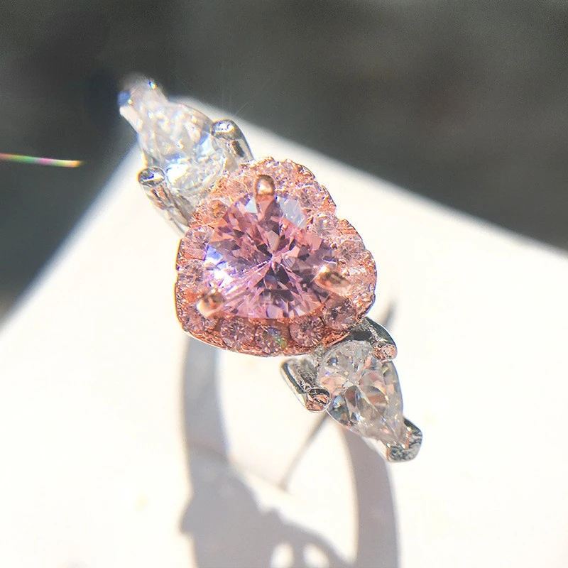 Women Jewelry Sets Earrings Rings Necklaces Princess Proposal Pink Heart Moissanite Rings Romantic Engagement Wedding Jewelry
Women Jewelry Sets Earrings Rings Necklaces Princess Proposal Pink Heart Moissanite Rings Romantic Engagement Wedding Jewelry