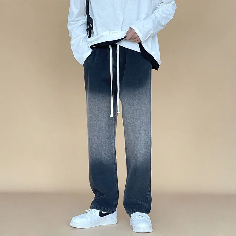 Мужские свободные джинсы с градиентом, синие повседневные брюки в уличном стиле с эластичной талией, модель штаны высокого качества, зима 2022
Мужские свободные джинсы с градиентом, синие повседневные брюки в уличном стиле с эластичной талией, модель штаны высокого качества, зима 2022
