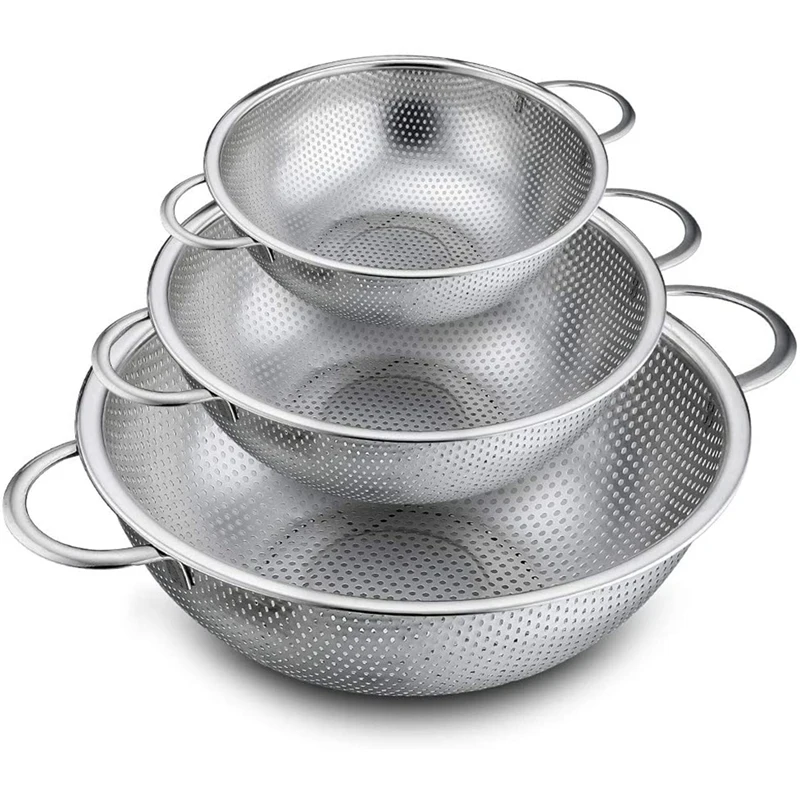 HOT-Colander Set Of 3, Stainless Steel Colander Strainers For Draining Rinsing Washing, Perfect For Pasta Vegetables Fruits
HOT-Colander Set Of 3, Stainless Steel Colander Strainers For Draining Rinsing Washing, Perfect For Pasta Vegetables Fruits