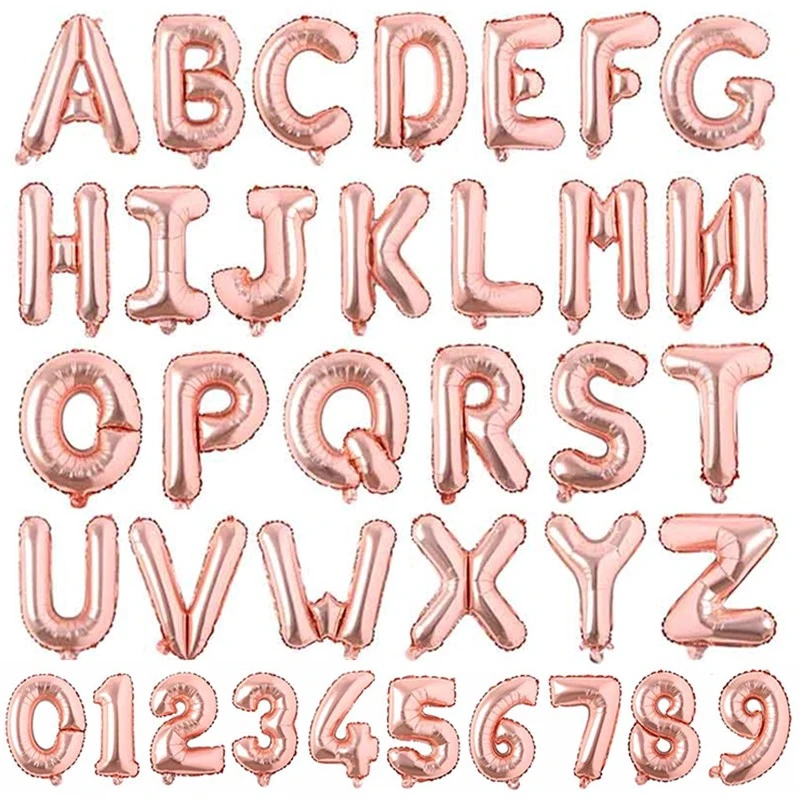 16inch Alphabet Letter Number Foil Balloon Rose Gold Kids Birthday Wedding Decoration Balloon Happy Birthday Party Supplies
16inch Alphabet Letter Number Foil Balloon Rose Gold Kids Birthday Wedding Decoration Balloon Happy Birthday Party Supplies