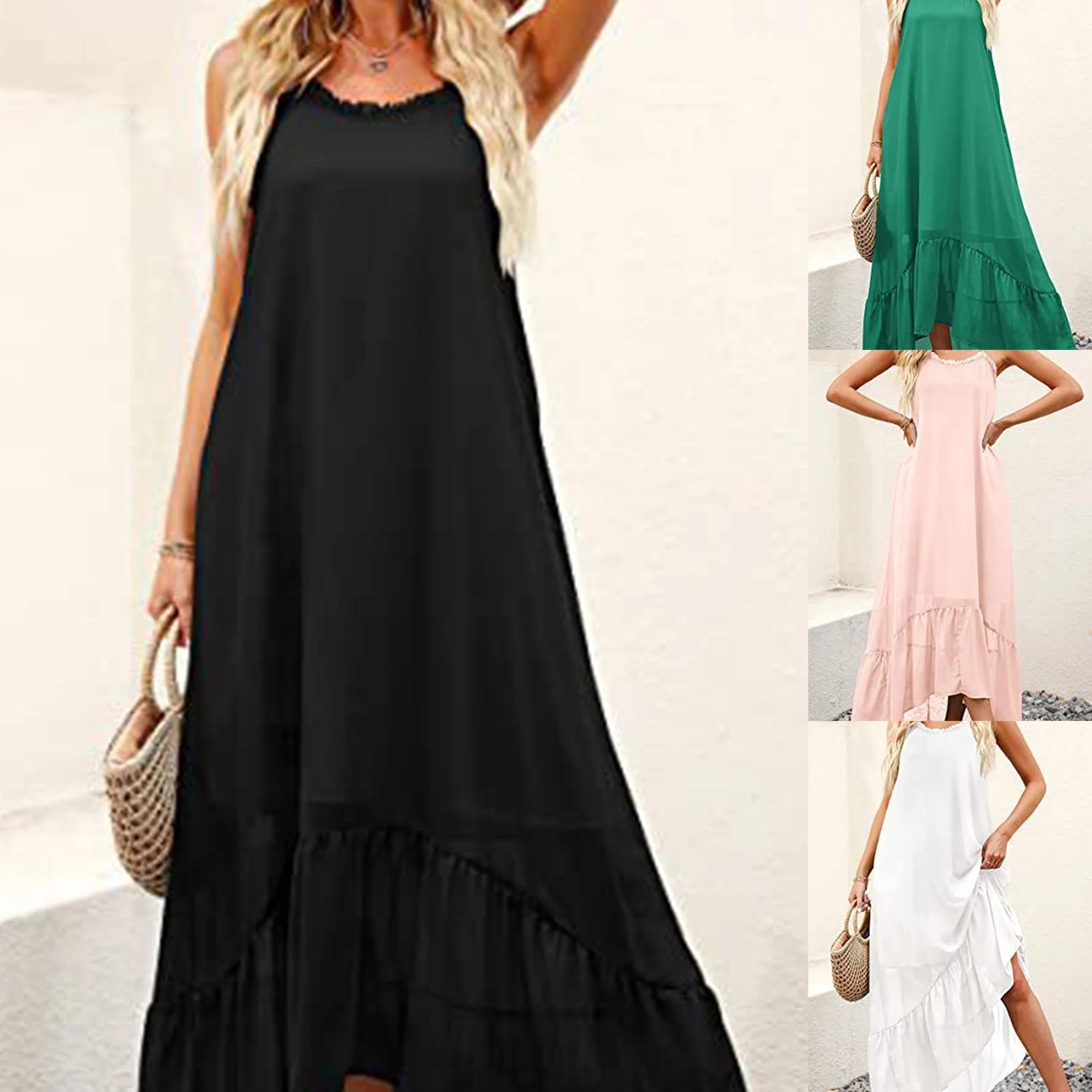 Summer Beach Maxi Dress Women Floral Print Boho Long Dress Irregular Sleeveless V-Neck Sexy Dress Spaghetti Loose Dress Robe
Summer Beach Maxi Dress Women Floral Print Boho Long Dress Irregular Sleeveless V-Neck Sexy Dress Spaghetti Loose Dress Robe