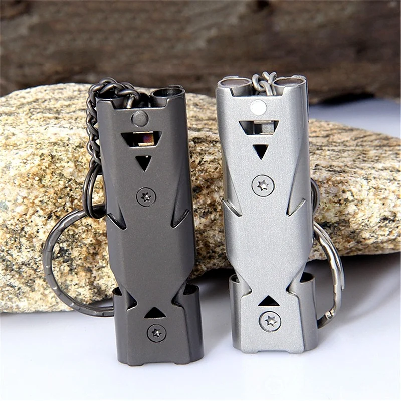 Outdoor Camping Survival Whistle High Decibel Double Tube Whistle Stainless Steel Keychain Emergency Multi-function Too
Outdoor Camping Survival Whistle High Decibel Double Tube Whistle Stainless Steel Keychain Emergency Multi-function Too