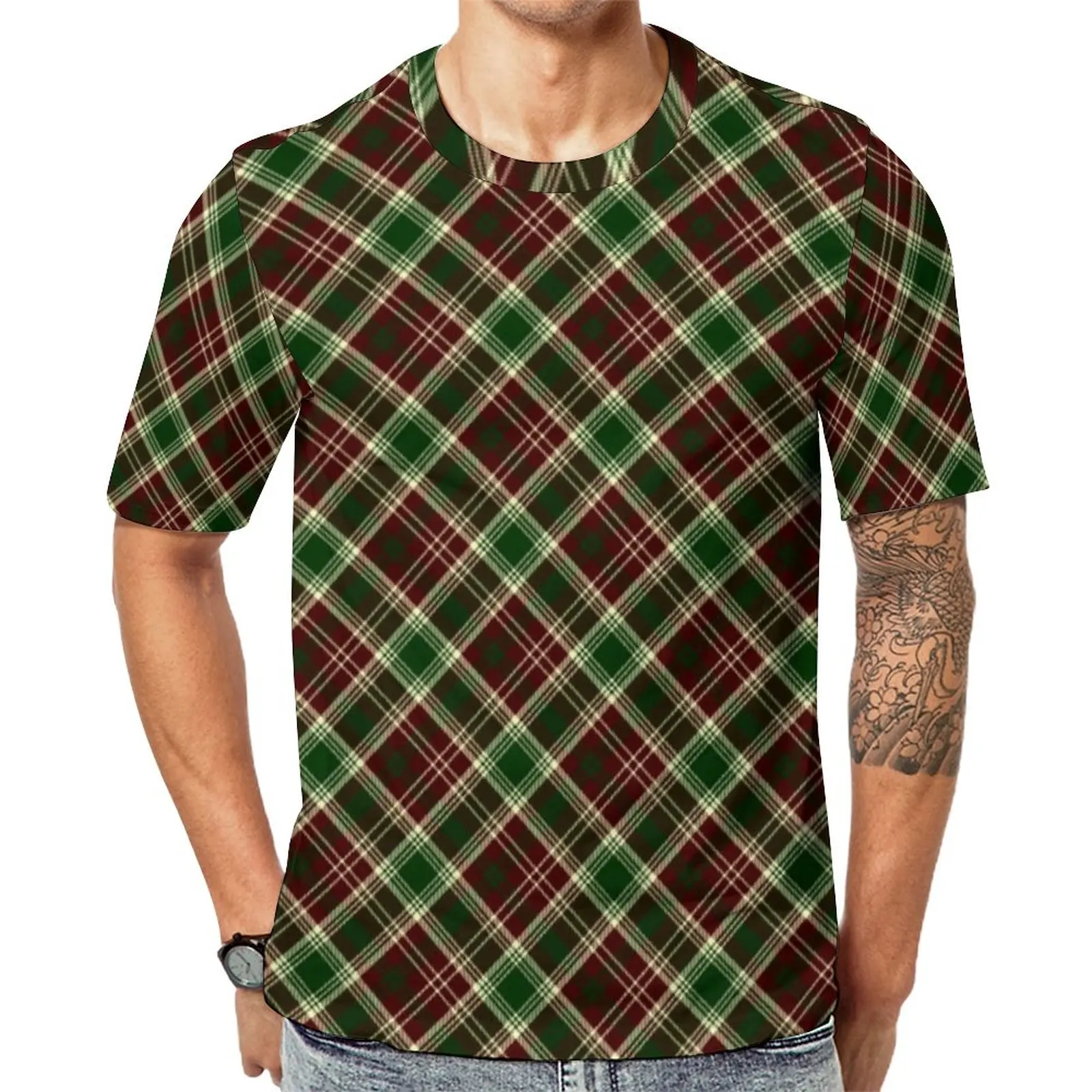 Madras Plaid T-Shirt Red and Forest Green Fashion T-Shirts Short-Sleeved Printed Tops Hot Original Streetwear Plus Size Tees
Madras Plaid T-Shirt Red and Forest Green Fashion T-Shirts Short-Sleeved Printed Tops Hot Original Streetwear Plus Size Tees