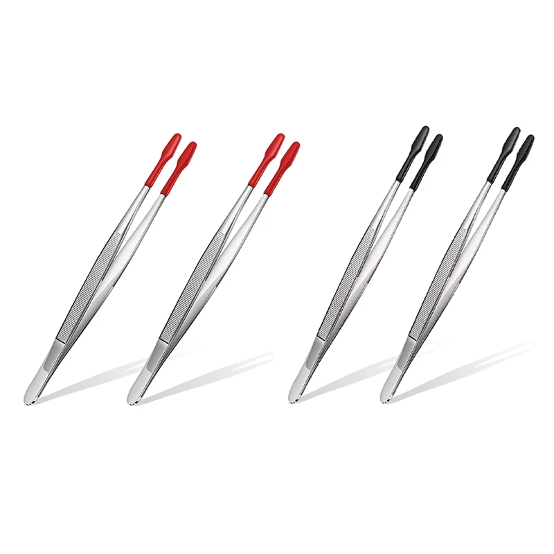 4 Pcs Of Rubber Tip Tweezers PVC Silicone Precision Tweezers Laboratory Industrial Hobby Craft Tweezers Tool (Black+Red)
4 Pcs Of Rubber Tip Tweezers PVC Silicone Precision Tweezers Laboratory Industrial Hobby Craft Tweezers Tool (Black+Red)