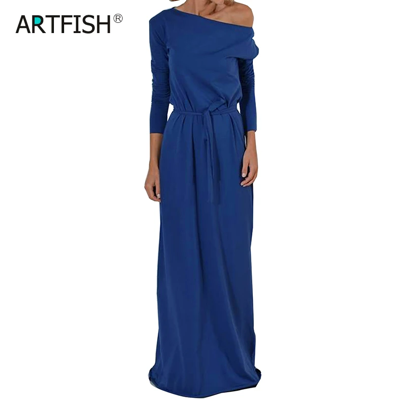 Female Summer Long Sleeve Solid Party Dress Shoulder Long Maxi Dress Women Slash Neck Sashes Loose Casual GV028
Female Summer Long Sleeve Solid Party Dress Shoulder Long Maxi Dress Women Slash Neck Sashes Loose Casual GV028