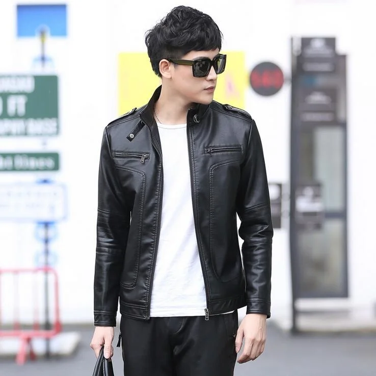 Hot Spring Autumn Brand Black Men Slim Short Stand Collar Jaqueta Couro Bomber Jacket Faux Leather Fur Coat M-5XL 
Hot Spring Autumn Brand Black Men Slim Short Stand Collar Jaqueta Couro Bomber Jacket Faux Leather Fur Coat M-5XL