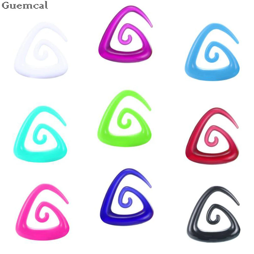 

Guemcal 1 Pair 1.6-10mm Acrylic Spiral Ear Gauges Blue Purple Ear Taper Stretching Plugs and Tunnels Body Piercing Jewelry