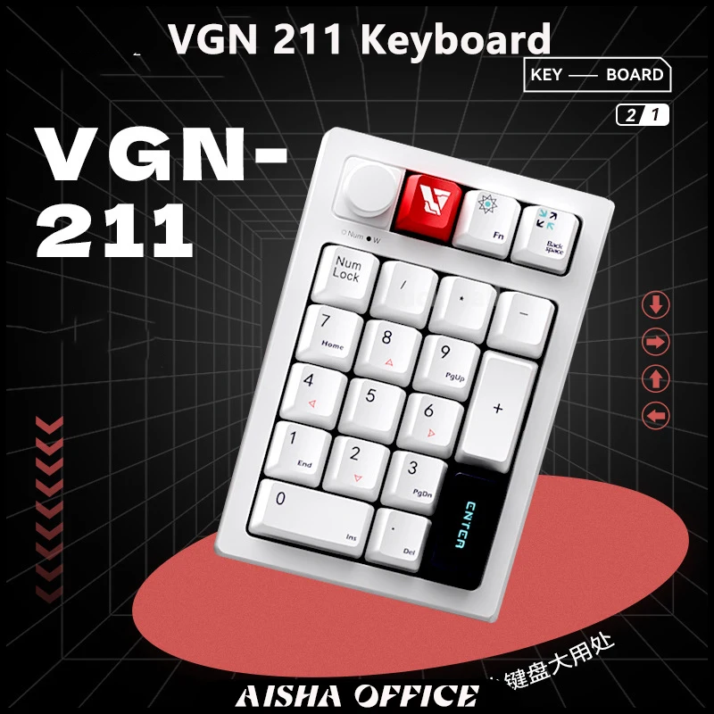 Клавиатура цифровая Vgn 211, 21 клавиша, беспроводная, Bluetooth 2,4g, RGB, три режима
Клавиатура цифровая Vgn 211, 21 клавиша, беспроводная, Bluetooth 2,4g, RGB, три режима