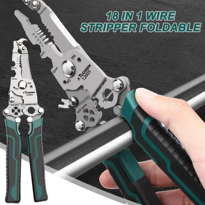 Складные плоскогубцы для зачистки проводов. Специальные плоскогубцы для электрика. Многофункциональные плоскогубцы для снятия изоляции. Ручные клещи для разделения проводов. 
Складные плоскогубцы для зачистки проводов. Специальные плоскогубцы для электрика. Многофункциональные плоскогубцы для снятия изоляции. Ручные клещи для разделения проводов.