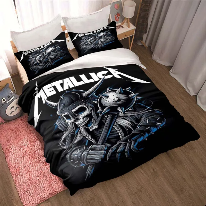 

Rock Band Metallica Logo Sheets Quilt Covers Bedding Dormitory Sheets Three-piece Bedding Set Three-piece Soft Warm Bedding Set