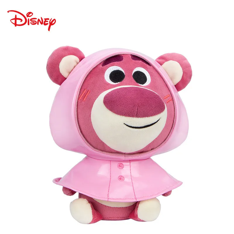 

Disney Anime winnie the pooh bear TOY STORY Lotso Strawberry Bear in raincoat Stuffed plush toy kids Birthday Christmas Gift