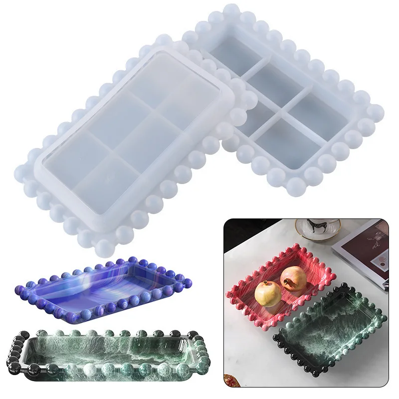 Beaded Rectangle Storage Tray Dish Silicone Mold for DIY Coaster Mould Home Decoration Craft Making Tool
Beaded Rectangle Storage Tray Dish Silicone Mold for DIY Coaster Mould Home Decoration Craft Making Tool