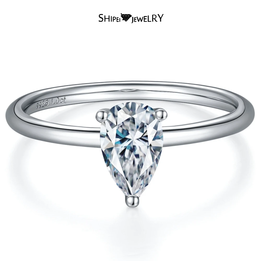Shipei Simple 925 Sterling Silver 3EX Pear Real Moissanite VVS1 D Color Diamonds Gemstone Ring Wedding Engagement Fine Jewelry
Shipei Simple 925 Sterling Silver 3EX Pear Real Moissanite VVS1 D Color Diamonds Gemstone Ring Wedding Engagement Fine Jewelry