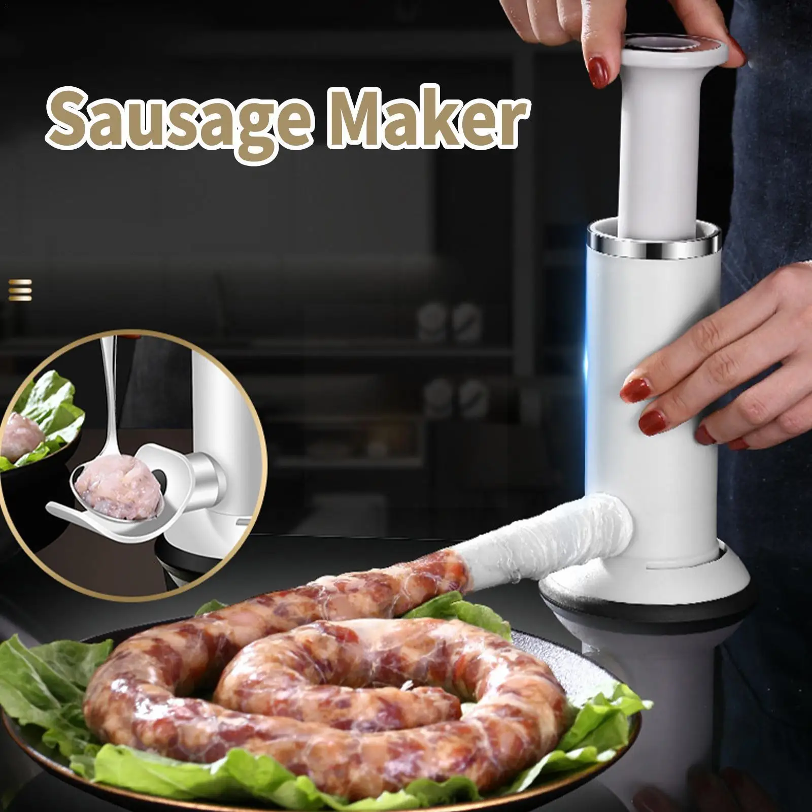 Sausage Maker Meatball Maker Sausage Stuffer Homemade Meatball Meatball Tool Tool Filler Sausage Sausage Sausage Dual Use V3v1
Sausage Maker Meatball Maker Sausage Stuffer Homemade Meatball Meatball Tool Tool Filler Sausage Sausage Sausage Dual Use V3v1