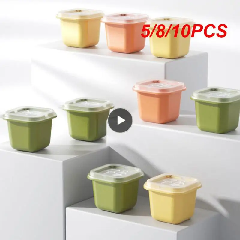 

5/8/10PCS Green With Cover Silicone Ice Prevent Cross Smell Ice Making Supplies Superposable Refrigeration Available Ice Crate