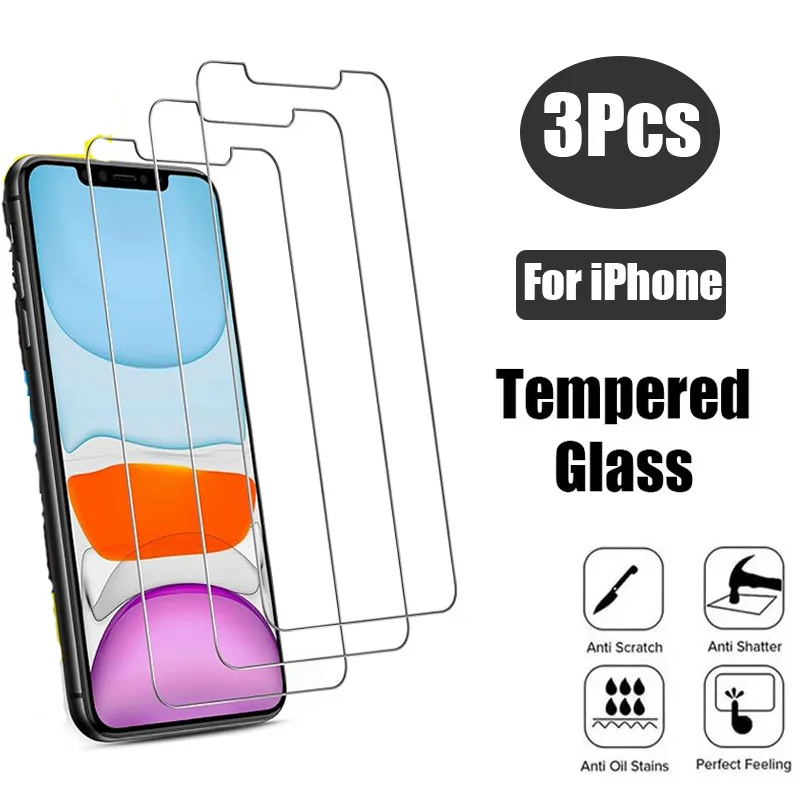 3Pcs Tempered Glass For iPhone 11 Pro Max XR X XS Max Screen Protector Glass
3Pcs Tempered Glass For iPhone 11 Pro Max XR X XS Max Screen Protector Glass