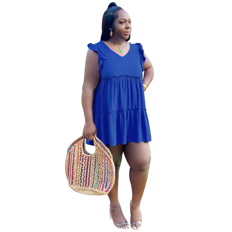 Plus Size Dresses 4XL 5XL Summer 2022 Sleeveless Ruffles Mini Dress For Women Oversized Casual Solid Party Beach Pleated Dress
Plus Size Dresses 4XL 5XL Summer 2022 Sleeveless Ruffles Mini Dress For Women Oversized Casual Solid Party Beach Pleated Dress