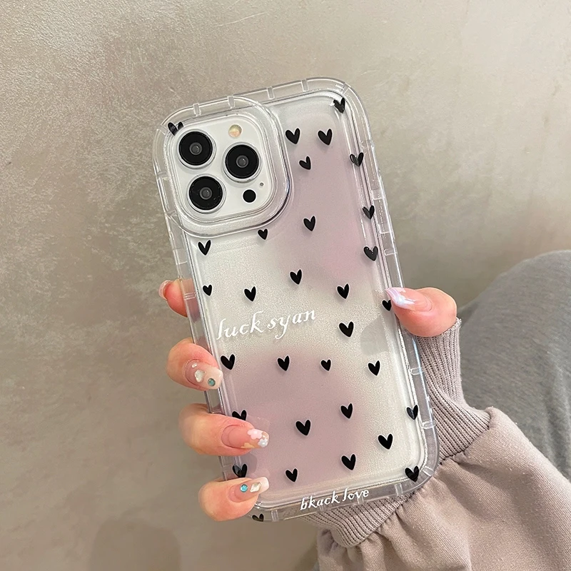 Cartoon Black Love Heart Soft Silicone Phone Case For iPhone 13 14 11 12 Pro Max Shockproof Back Cover
Cartoon Black Love Heart Soft Silicone Phone Case For iPhone 13 14 11 12 Pro Max Shockproof Back Cover