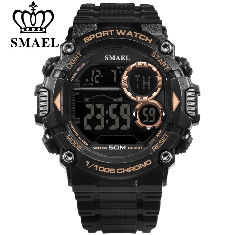 SMAEL Mens Sport Waterproof Watches LED Display Luminous Shock Resistant Date Display Alarm Military Men Watche
SMAEL Mens Sport Waterproof Watches LED Display Luminous Shock Resistant Date Display Alarm Military Men Watche