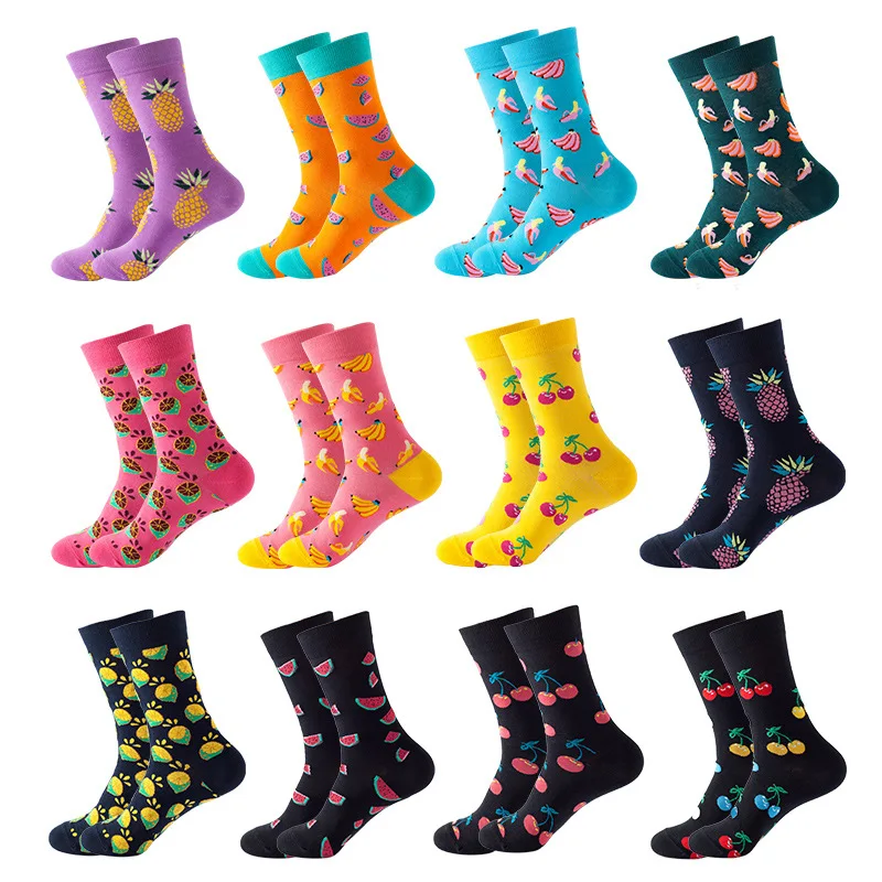 Colorful Fruit Printing Cotton Socks Autumn Winter Fashion Men Funny Middle Tube Socks Casual Warm Breathable Hiphop Harajuku
Colorful Fruit Printing Cotton Socks Autumn Winter Fashion Men Funny Middle Tube Socks Casual Warm Breathable Hiphop Harajuku
