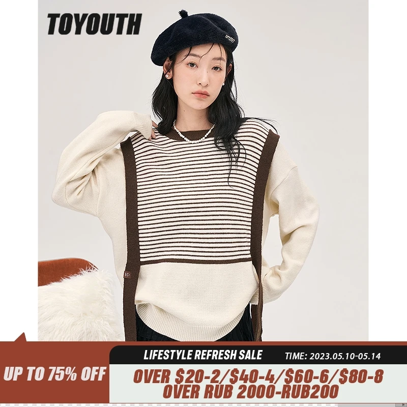 Toyouth Women Fake Two Piece Sweater 2022 Winter Long Sleeve O Neck Loose Knitted Pullover Stripe Warm Sweatshirt Spliced Vest
Toyouth Women Fake Two Piece Sweater 2022 Winter Long Sleeve O Neck Loose Knitted Pullover Stripe Warm Sweatshirt Spliced Vest