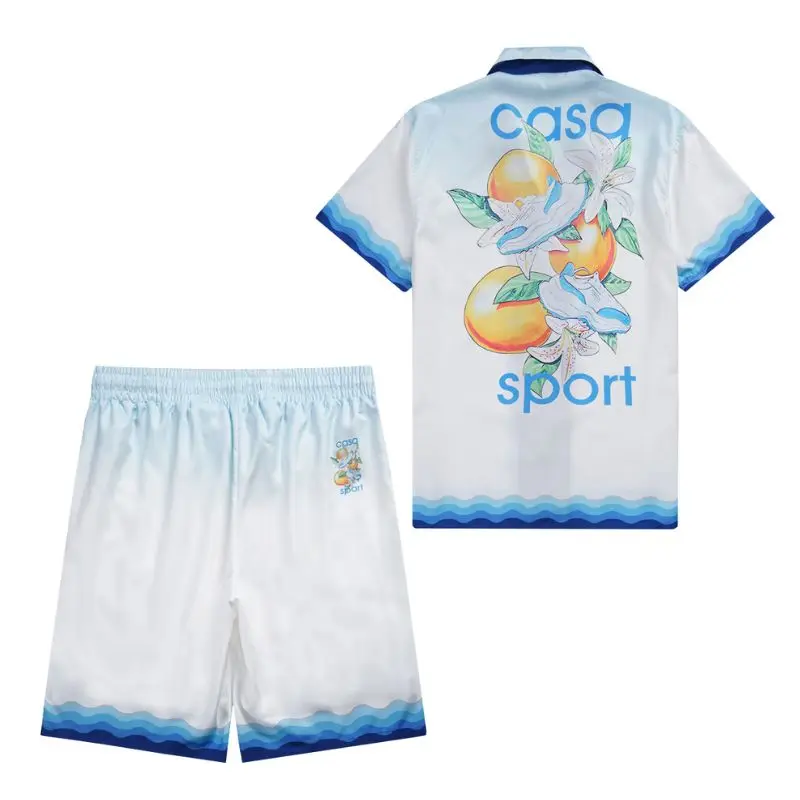Summer Hawaiian Casablanca Shirts Blue Gradual Ripple Orange Lily Flower Print Short Sleeves Loose Sports Shirt for Men Women
Summer Hawaiian Casablanca Shirts Blue Gradual Ripple Orange Lily Flower Print Short Sleeves Loose Sports Shirt for Men Women
