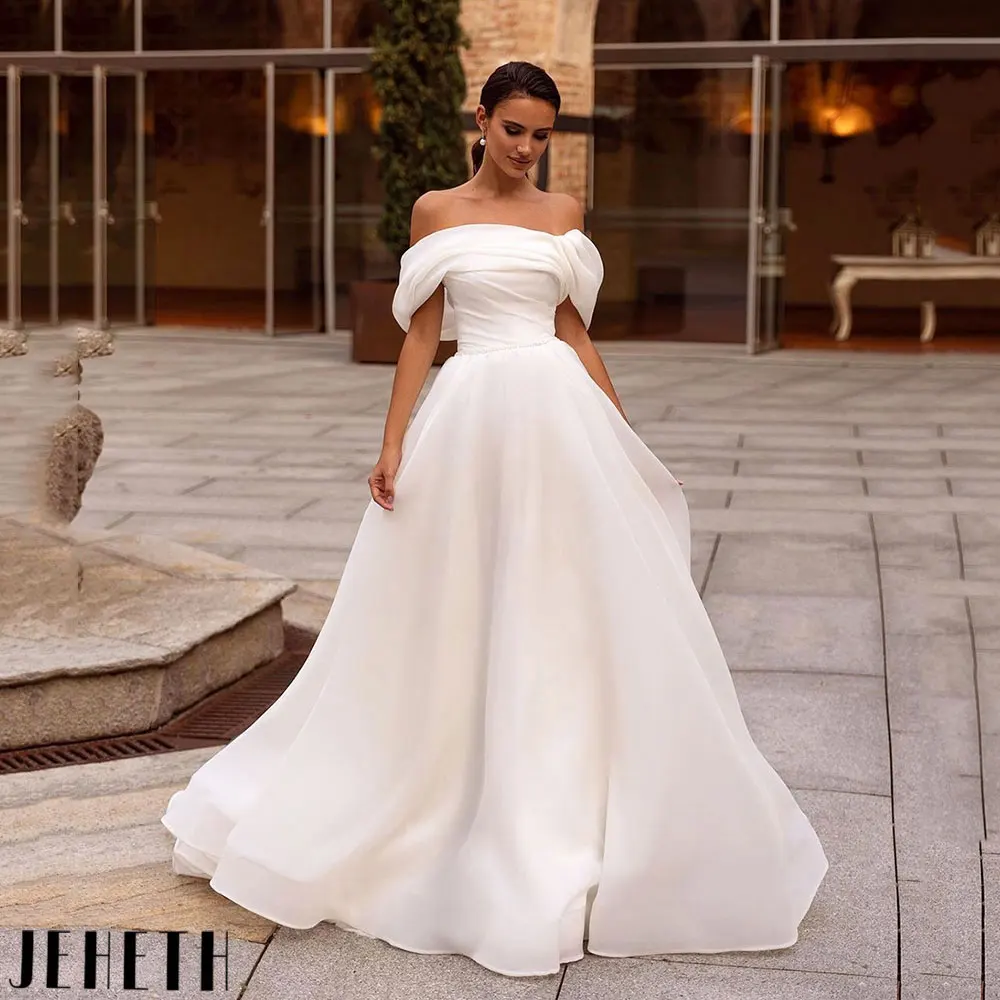 JEHETH Elegant Off Shoulder A-Line Wedding Dresses Princess Boat Neck White Organza Bridal Gowns Backless 2024 Robe De Mariée
JEHETH Elegant Off Shoulder A-Line Wedding Dresses Princess Boat Neck White Organza Bridal Gowns Backless 2024 Robe De Mariée
