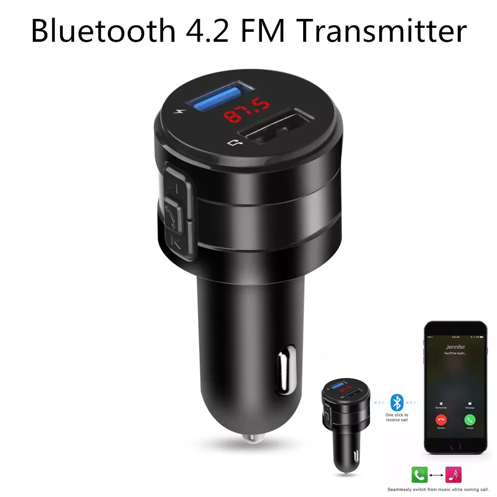 2021 Car Bluetooth 5.0 FM Transmitter PD 18W Type-C Dual USB 4.2ACharger 7-colorful Atmosphere Light MP3 Player Lossless Music
2021 Car Bluetooth 5.0 FM Transmitter PD 18W Type-C Dual USB 4.2ACharger 7-colorful Atmosphere Light MP3 Player Lossless Music
