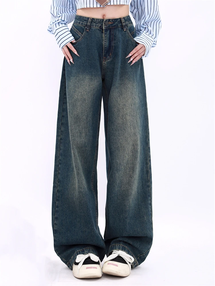 Women's Vintage American High Waist Wide Legs Jeans Spring American Fashion Denim Pants Streetwear Female Straight Trousers
Women's Vintage American High Waist Wide Legs Jeans Spring American Fashion Denim Pants Streetwear Female Straight Trousers