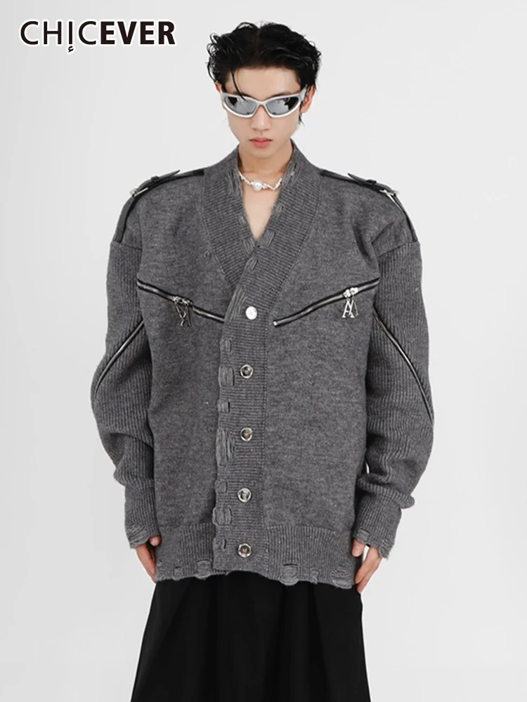 CHICEVER Solid Knitting Sweater For Women V Neck Long Sleeve Patchwork Single Breasted Casual Loose Sweaters Female Autumn 2022
CHICEVER Solid Knitting Sweater For Women V Neck Long Sleeve Patchwork Single Breasted Casual Loose Sweaters Female Autumn 2022