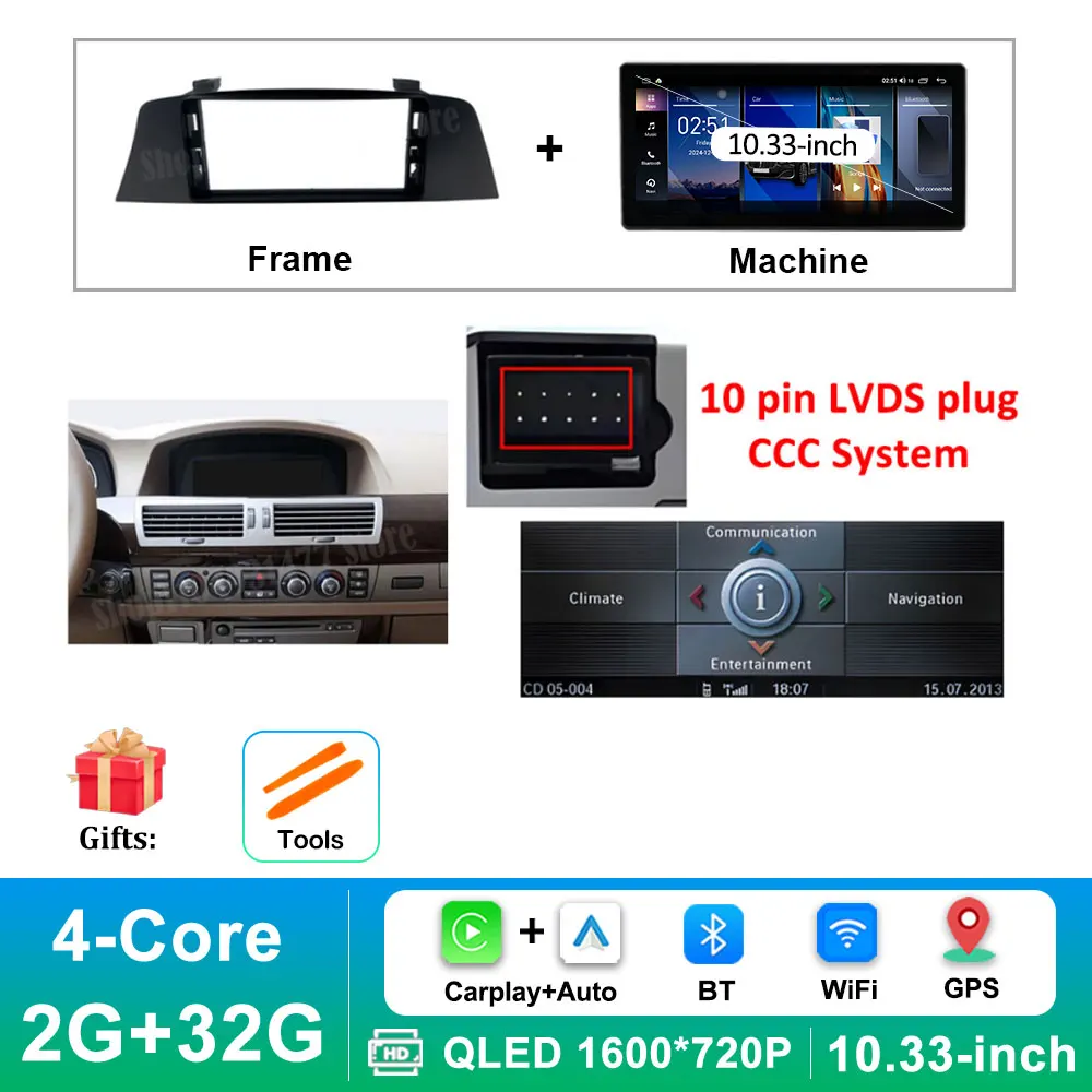 Система CCC для BMW 7 серии E65 E66 2004 2005-2008 GPS Navi WiFi BT 4GАвтомобильный видеомультимедийный плеер Android 14 HD с сенсорным экраном
Система CCC для BMW 7 серии E65 E66 2004 2005-2008 GPS Navi WiFi BT 4GАвтомобильный видеомультимедийный плеер Android 14 HD с сенсорным экраном