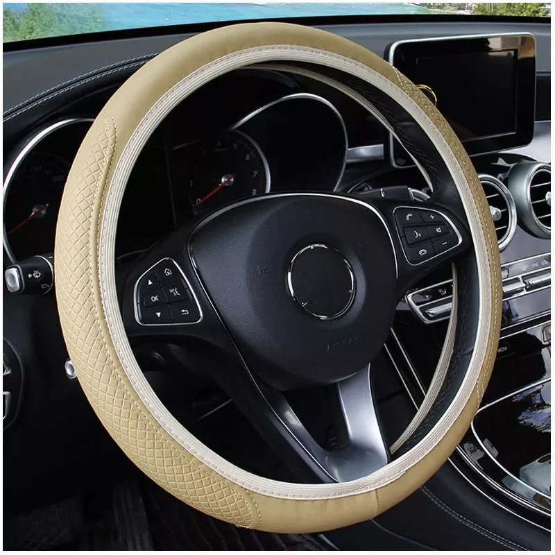 Universal 37-38cm Breathable Anti Slip PU Leather Car Steering Wheel Cover Sports Elastic Band Model Interior Accessories
Universal 37-38cm Breathable Anti Slip PU Leather Car Steering Wheel Cover Sports Elastic Band Model Interior Accessories