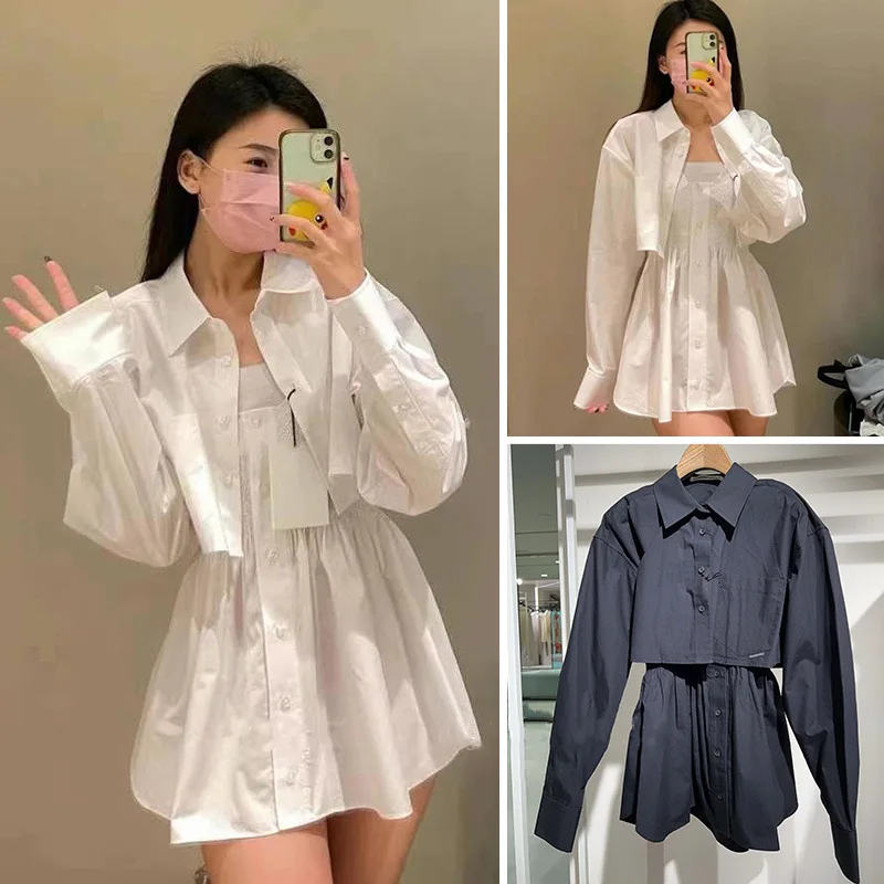 2023 fashion latest spring and summer women's wang fake two-piece pleated waist mid-length shirt skirt shirt skirt
2023 fashion latest spring and summer women's wang fake two-piece pleated waist mid-length shirt skirt shirt skirt