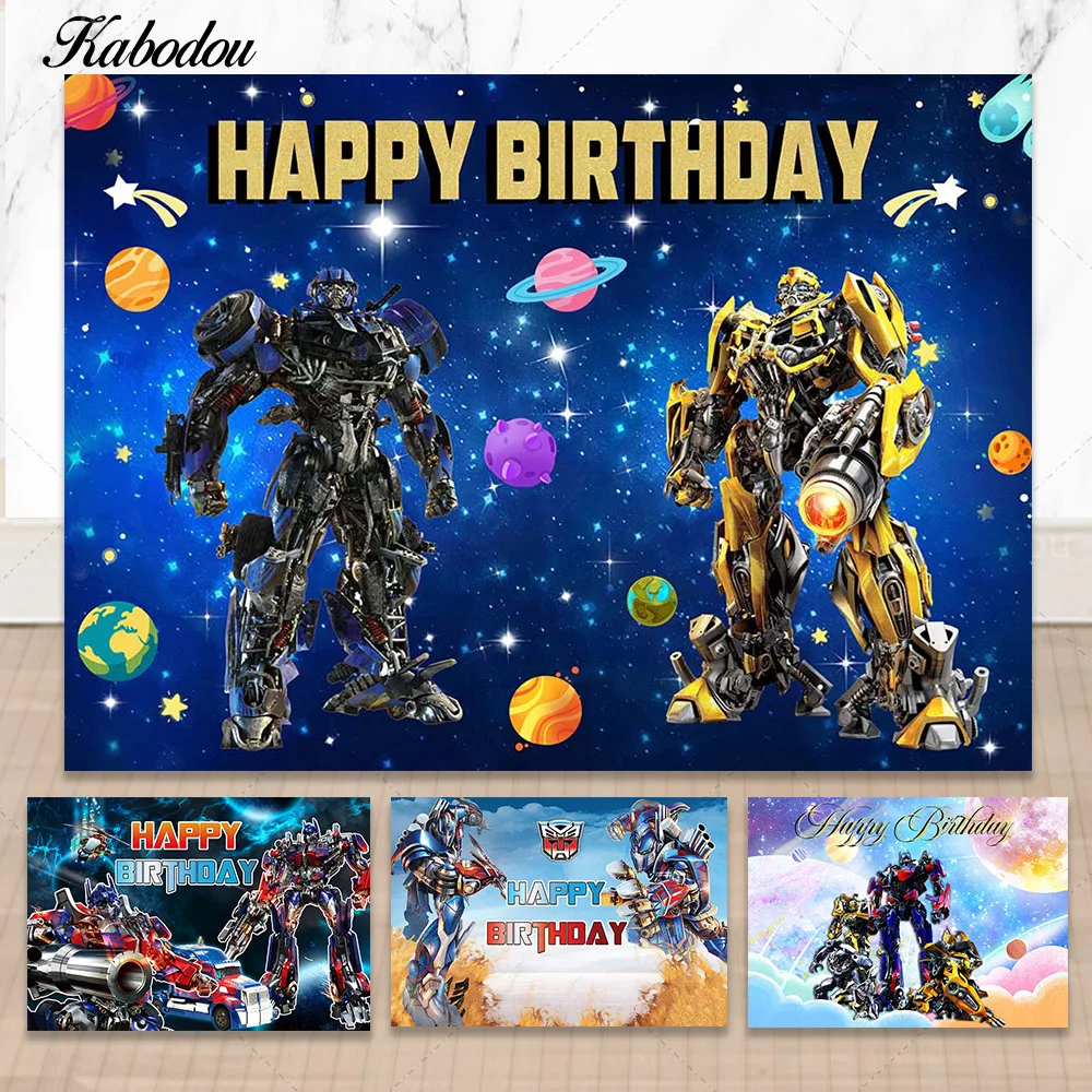 Kabodou Transformers Photo Backdrop Boys Birthday Photography Background Blue Universe Vinyl Polyester Decorations Banner 
Kabodou Transformers Photo Backdrop Boys Birthday Photography Background Blue Universe Vinyl Polyester Decorations Banner