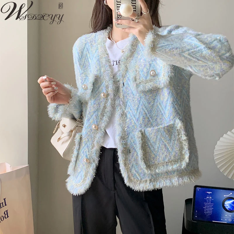 Women Sweet Mink Cardigans Coat Fall Winter Single Breasted Knitted Outwear Korean Fashion Long Sleeve Knitted Cardigans Jacket
Women Sweet Mink Cardigans Coat Fall Winter Single Breasted Knitted Outwear Korean Fashion Long Sleeve Knitted Cardigans Jacket