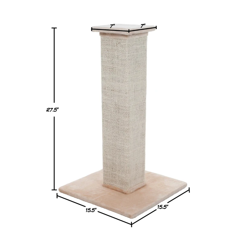 Chic 27.75-Inch Sisal Burlap Fabric Scratching Post with Carpeted Base - Perfect Furniture Scratching Deterrent for Indoor Cats
Chic 27.75-Inch Sisal Burlap Fabric Scratching Post with Carpeted Base - Perfect Furniture Scratching Deterrent for Indoor Cats
