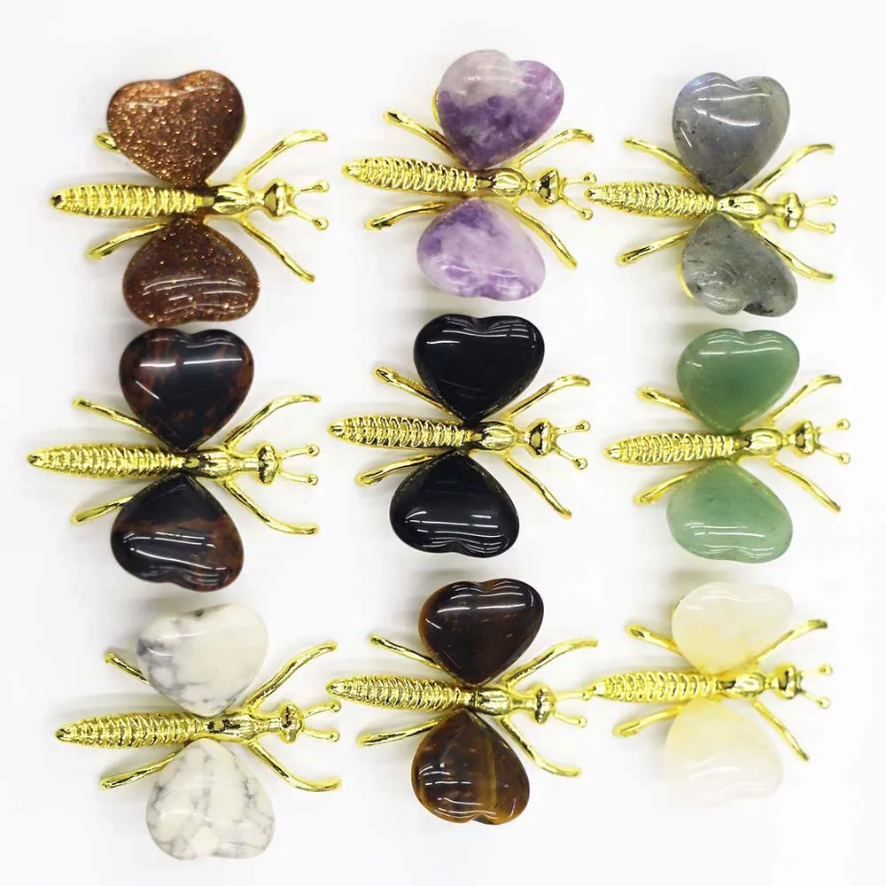 20mm Natural Crystal Butterfly Dragonfly Ornaments Heart-shaped Wings Insect Jewelry Reiki Fashion Accessories Wholesale 9Pc/Lot
20mm Natural Crystal Butterfly Dragonfly Ornaments Heart-shaped Wings Insect Jewelry Reiki Fashion Accessories Wholesale 9Pc/Lot
