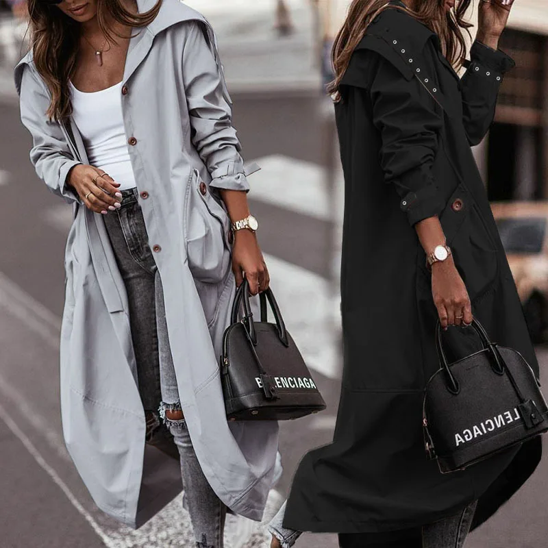 Autumn Winter Women's Mid-length Trench Coat Fashion Long Sleeve Top Coat Leisure Plus Size Loose Designer High Quality New
Autumn Winter Women's Mid-length Trench Coat Fashion Long Sleeve Top Coat Leisure Plus Size Loose Designer High Quality New