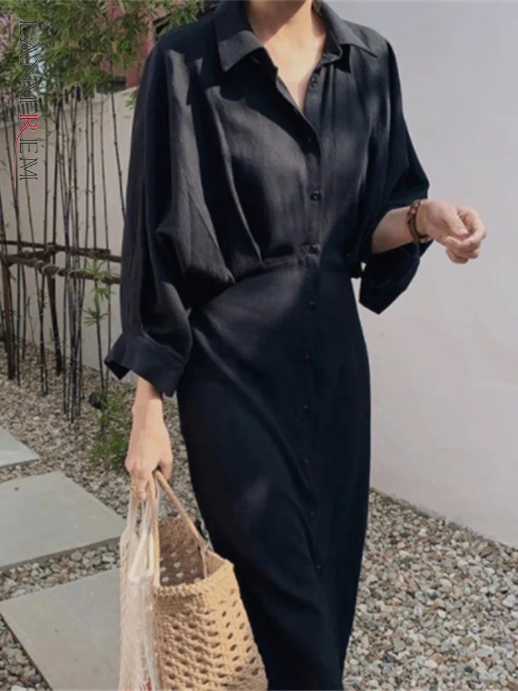 LANMREM Elegant Lace-up Dresses Women Turn-down Neck Half Sleeve Single Breasted Fashion 2022 Summer Female Clothing 2I166
LANMREM Elegant Lace-up Dresses Women Turn-down Neck Half Sleeve Single Breasted Fashion 2022 Summer Female Clothing 2I166