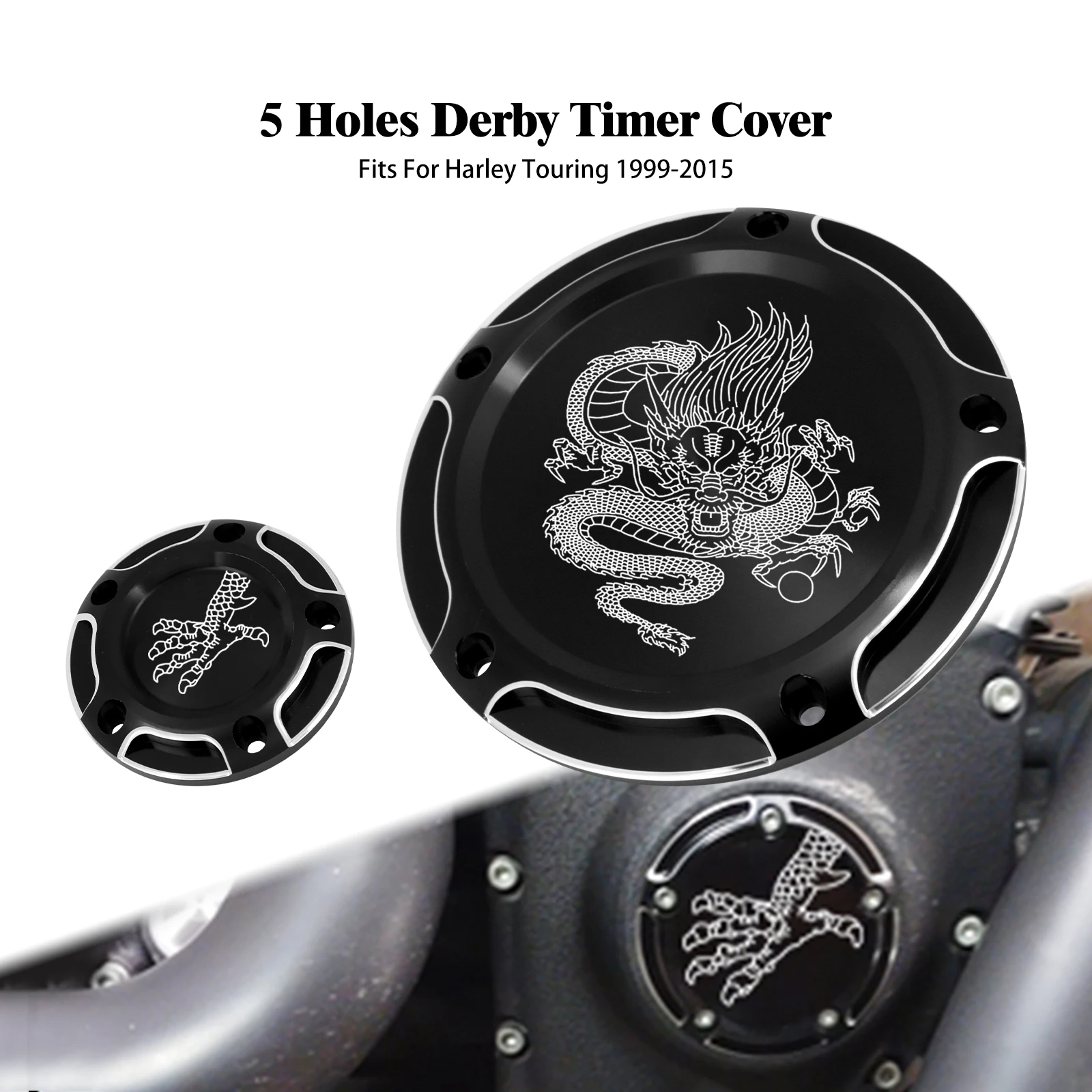 

Motorcycle Derby Timer Engine Clutch Cover 5 Holes For Harley Touring CVO Street Electra Glide Road King Dyna Softail Low Rider