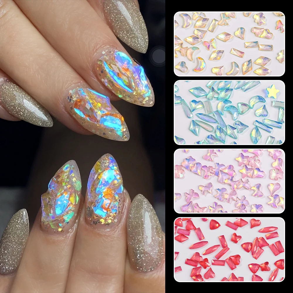 100pcs/bag Aurora Resin Crystal Rhinestones Nail Charm Irregular Mixed-Size Flatback Gems Stone Jewelry Manicure DIY Nail Parts
100pcs/bag Aurora Resin Crystal Rhinestones Nail Charm Irregular Mixed-Size Flatback Gems Stone Jewelry Manicure DIY Nail Parts