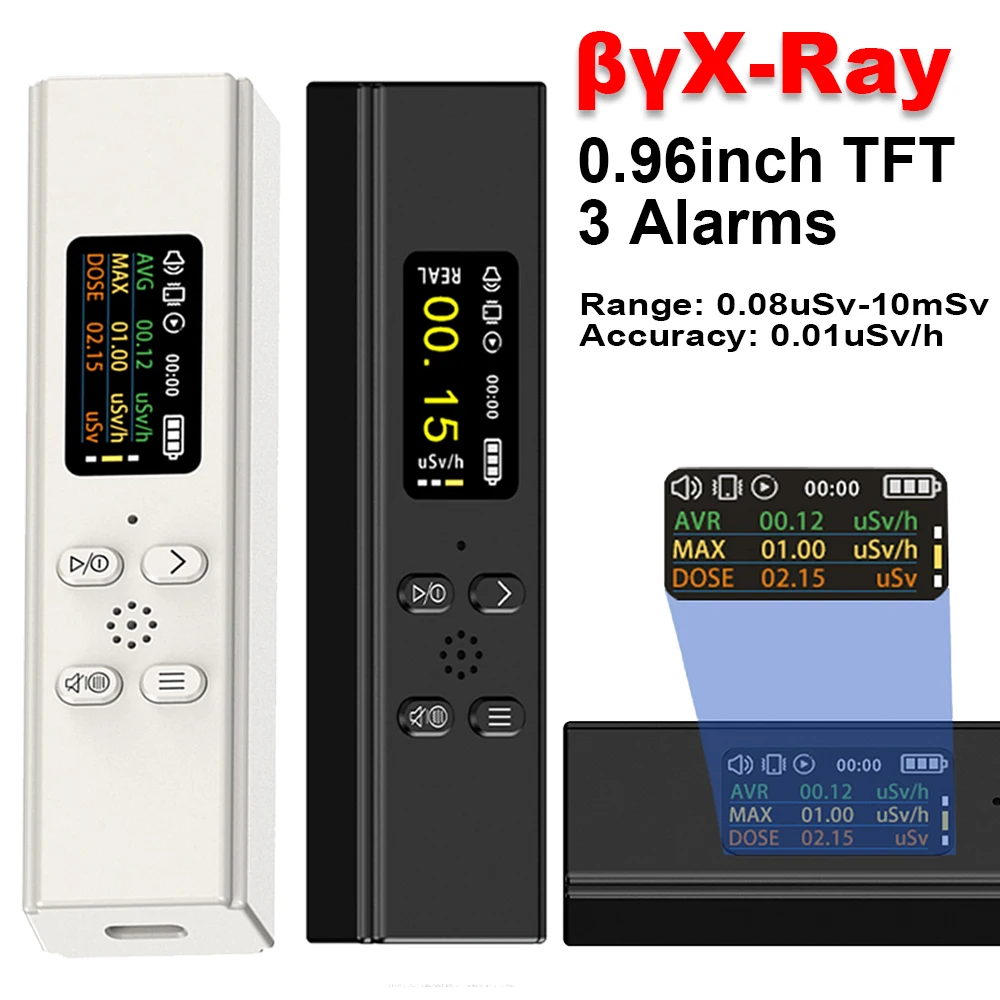 Nuclear Radiation Detector Geiger Counter X-Ray Beta Gamma Detect TFT Display High Precision Radioactive Tester Dosimeter
Nuclear Radiation Detector Geiger Counter X-Ray Beta Gamma Detect TFT Display High Precision Radioactive Tester Dosimeter