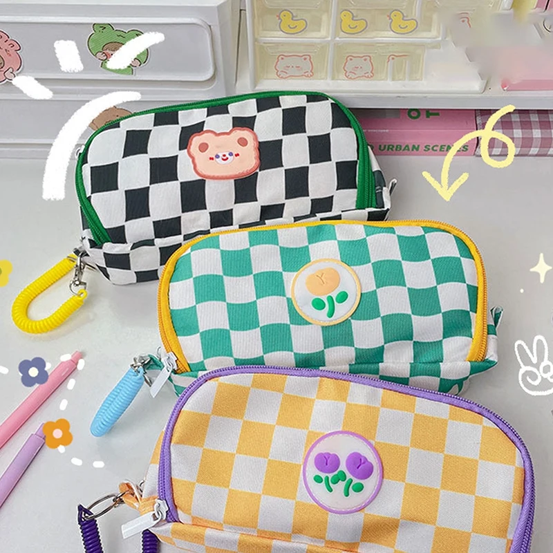 Портативный чехол для карандашей с мультяшным медведем, сумка для ручек, милый пенал с животными, Женская Холщовая Сумка для хранения 
Портативный чехол для карандашей с мультяшным медведем, сумка для ручек, милый пенал с животными, Женская Холщовая Сумка для хранения