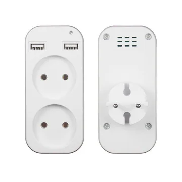 Wonderlife European style dual socket with dual USB 5V 2A output, plug adapter 
Wonderlife European style dual socket with dual USB 5V 2A output, plug adapter